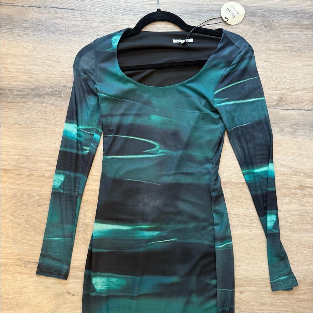 Remi x Revolve Nicole Dress in Teal Blue - New with Tags - Picture 4 of 5